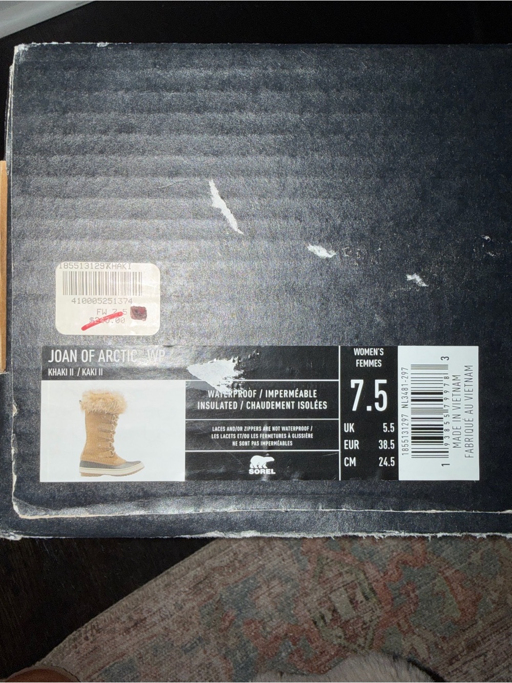 SOREL Snow Boots - Khaki II & Black Fur